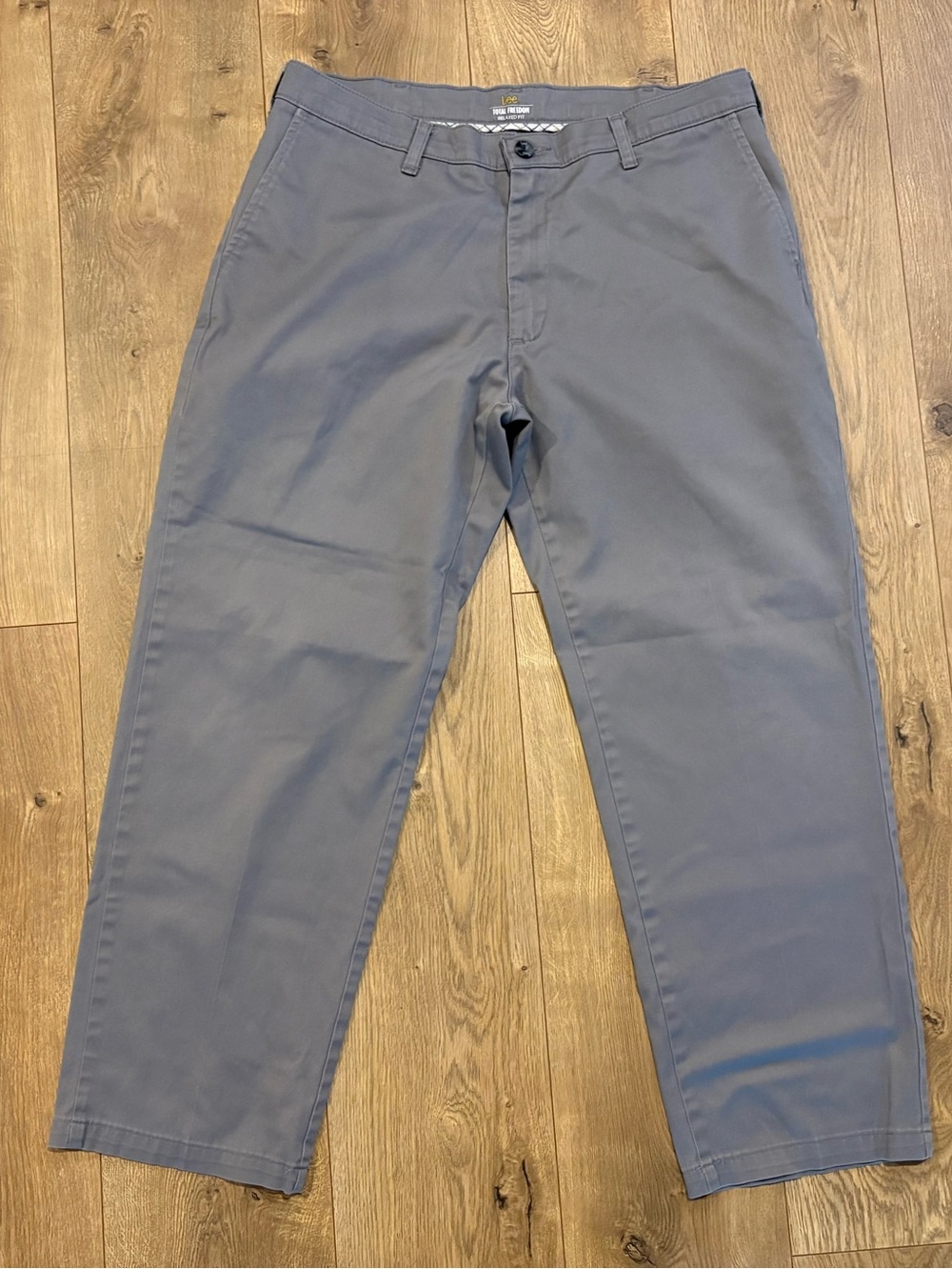 Lee Relaxed Fit Straight Leg Slate Gray Chino Pants Twill Stretch Pockets 34x30